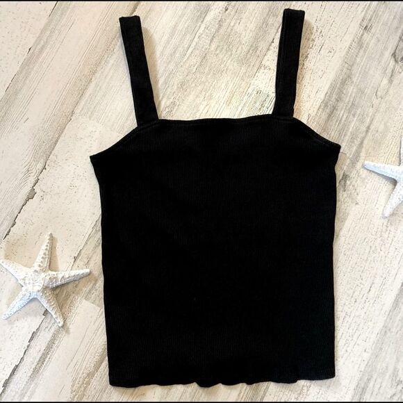 Express Black Crop Top Medium - Picture 2 of 6